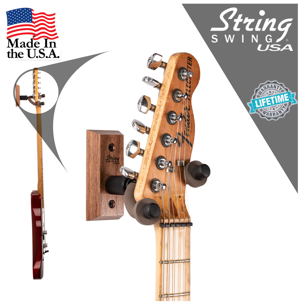  String Swing Guitar Stand, Multi Guitar Rack for Acoustic,  Electric, Bass Guitars, Hand Welded Steel & Oak Hardwood, Padded Guitar  Holders, Guitar Stands Floor - USA Made : Musical Instruments