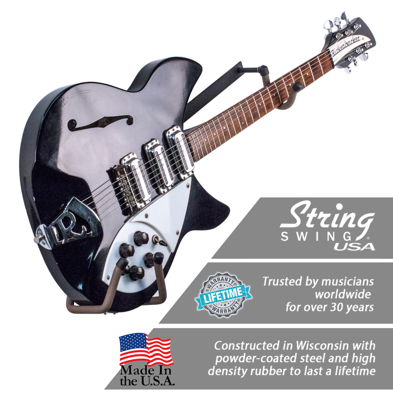 String Swing Guitar Wall Mount Rack – Holds 5 Acoustic, Electric or Ba –  Ushopsound