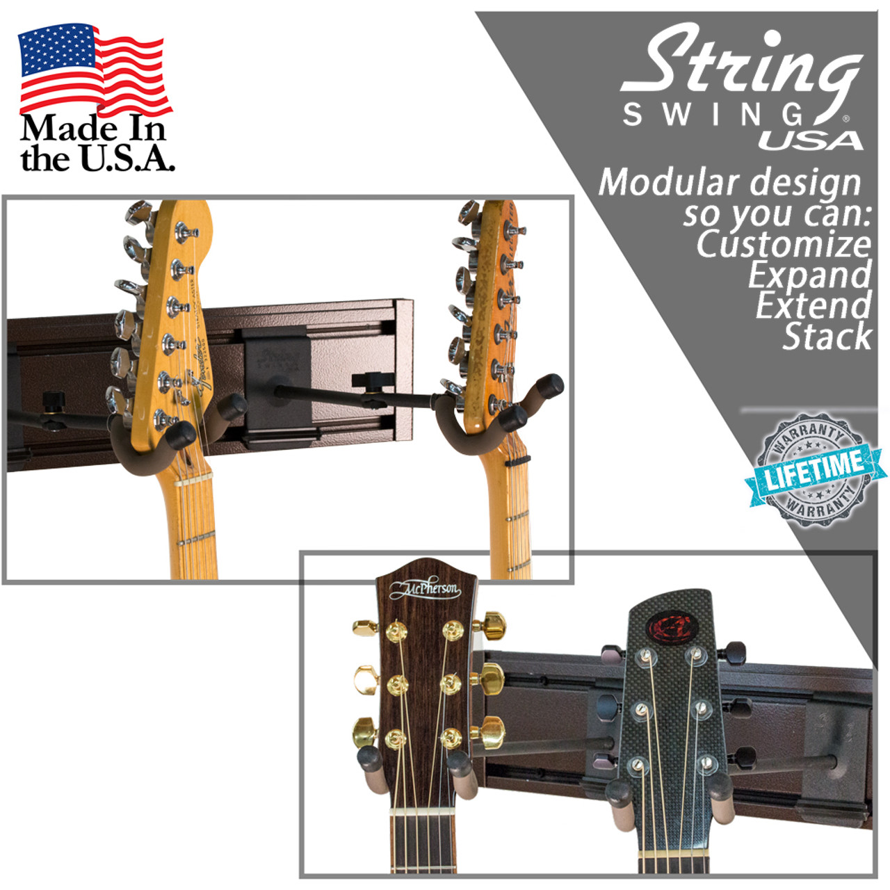 Wholesale 5-20pcs Guitar Hanger Holder Hook Wall Mount for Electric  Acoustic Guitars Strings Guitar Pick Guitar stand