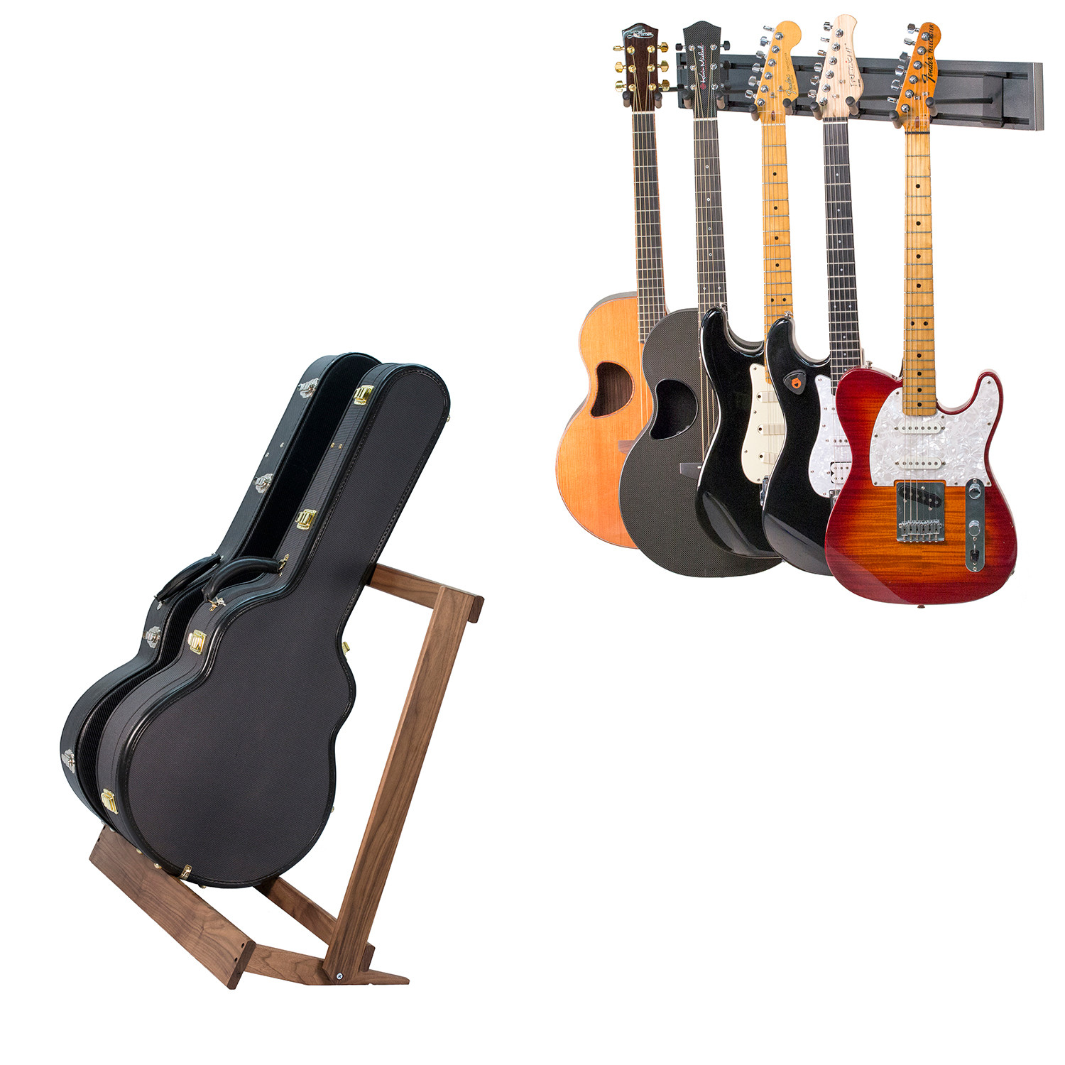 Guitar Wall Rack & Case Rack Combo Best Guitar Rack Bundle