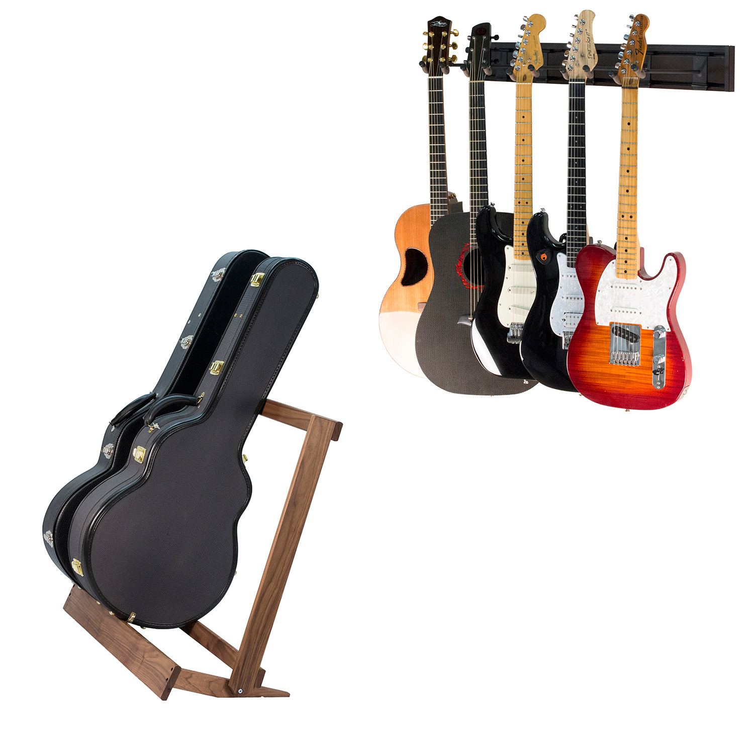 Guitar Wall Rack & Case Rack Combo Best Guitar Rack Bundle