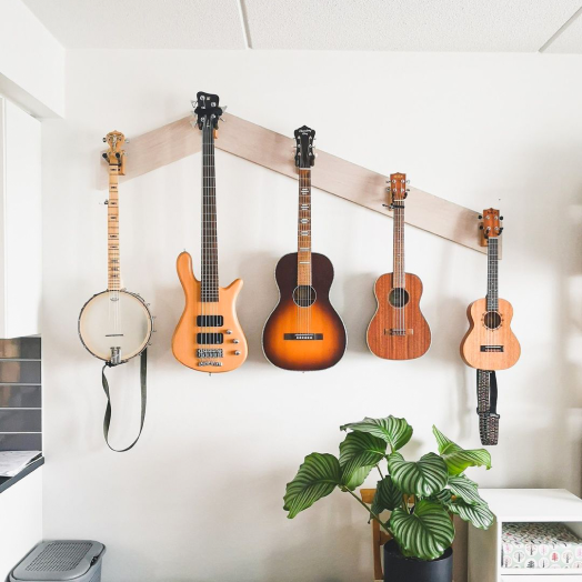 String Swing Soporte adhesivo de pared para ukelele para mandolina y ukele,  compatible con tenor soprano y barítono, kit alternativo de estuche para