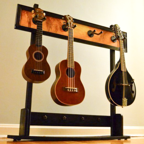 String Swing Soporte adhesivo de pared para ukelele para mandolina y ukele,  compatible con tenor soprano y barítono, kit alternativo de estuche para