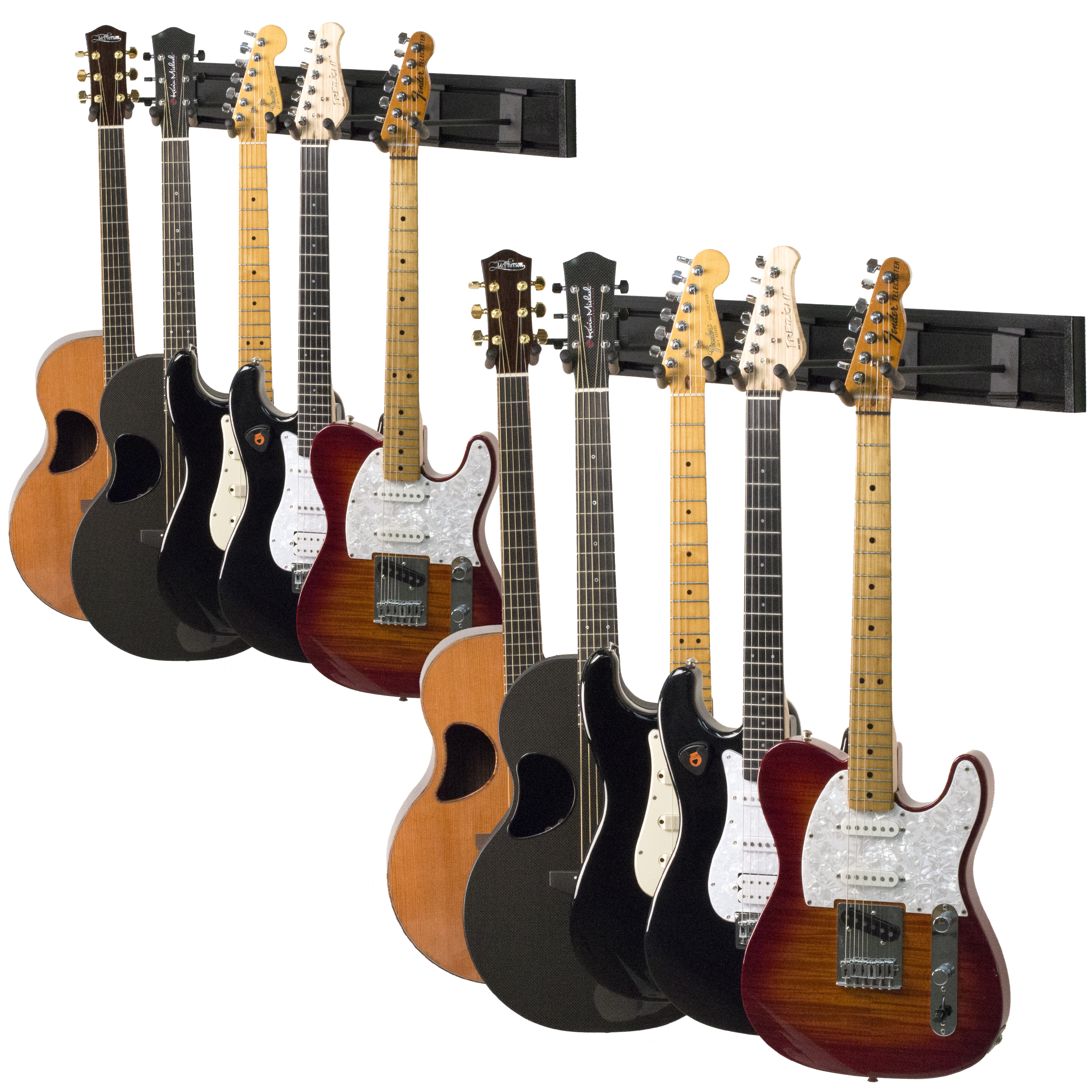10ct Guitar Hanger 3” OC Slatwall Movable Bracket Adjustable Soft