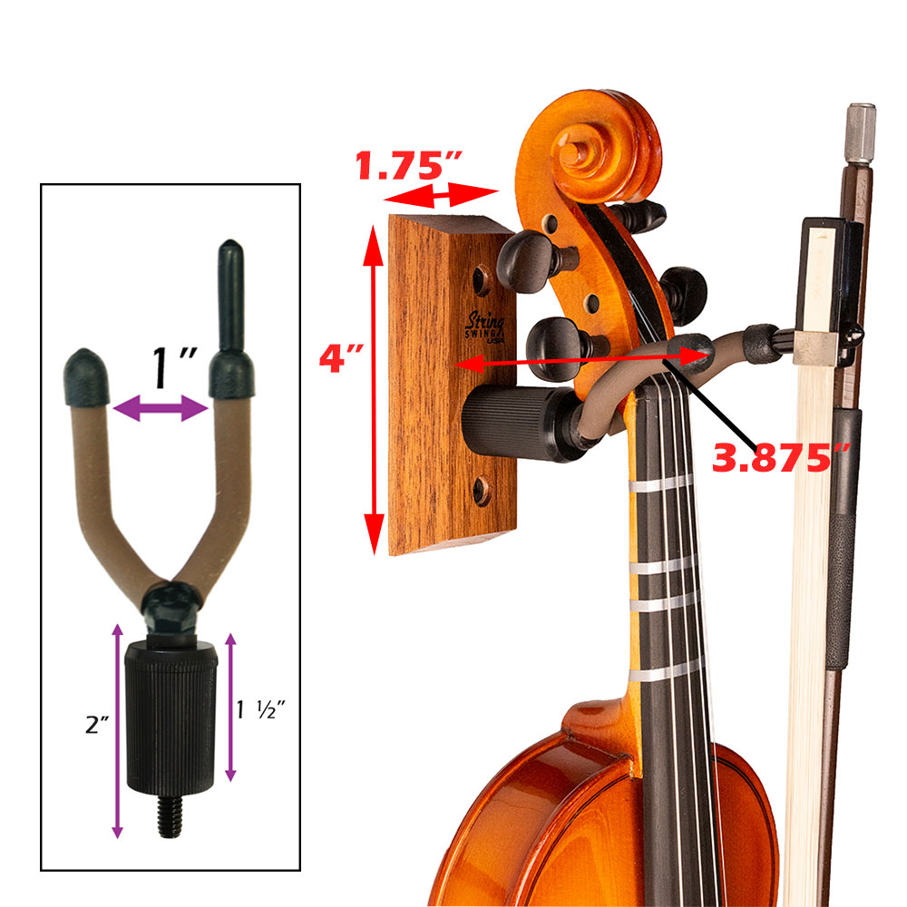 String Swing バイオリンハンガー 壁掛け 脱落防止 簡単 無料発送 - 弦楽器