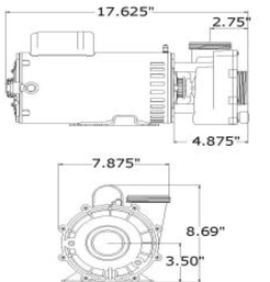 spa pump dimensions XP2