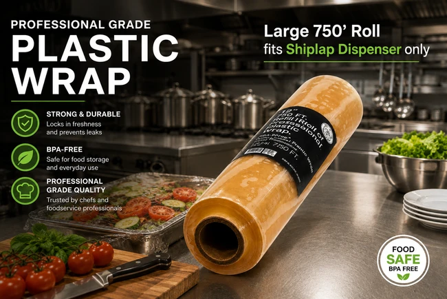 Refill Roll Professional Grade Plastic Wrap 12" x 750'