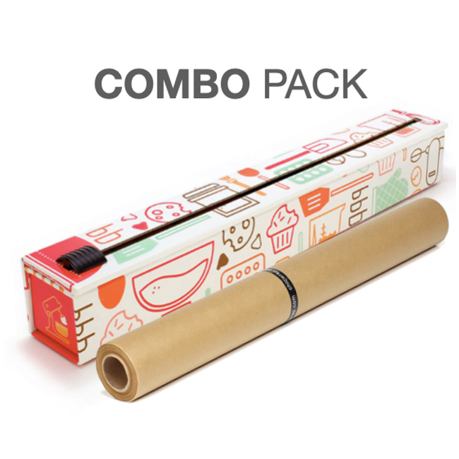 ChicWrap Baker's Tools Parchment Paper Dispenser - Includes 15x 33 (42  Sq.Ft) Roll Unbleached Baking, Cooking & Culinary Paper - Reusable  Dispenser