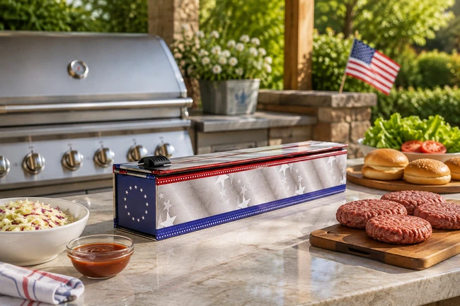 NEW Dispenser Patriotic Aluminum Foil 12" x 30'