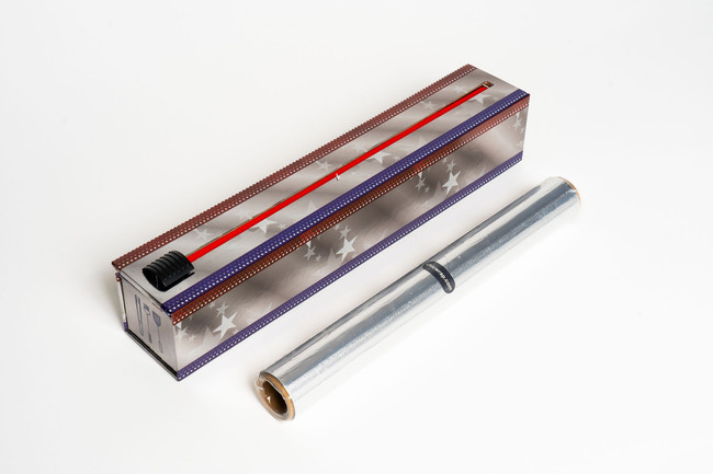 NEW Combo Pack - Patriotic Aluminum Foil Dispenser Plus One Extra 12" x 100' Aluminum Foil Refill Roll