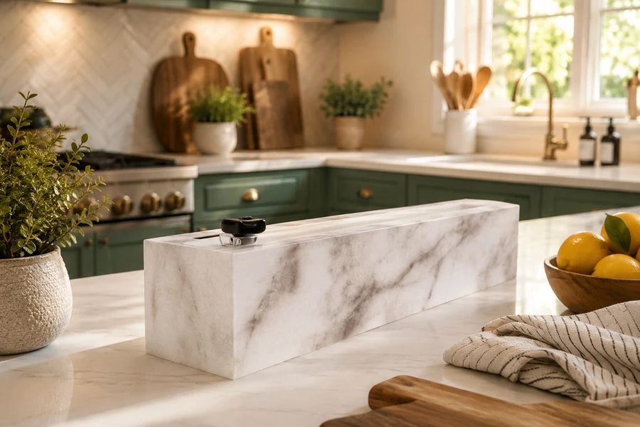 NEW Dispenser Carrara Marble Plastic Wrap 12" x 250'