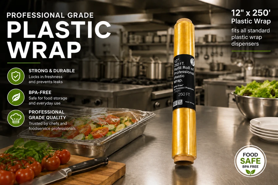 Refill Roll Professional Grade Plastic Wrap 12" x 250'