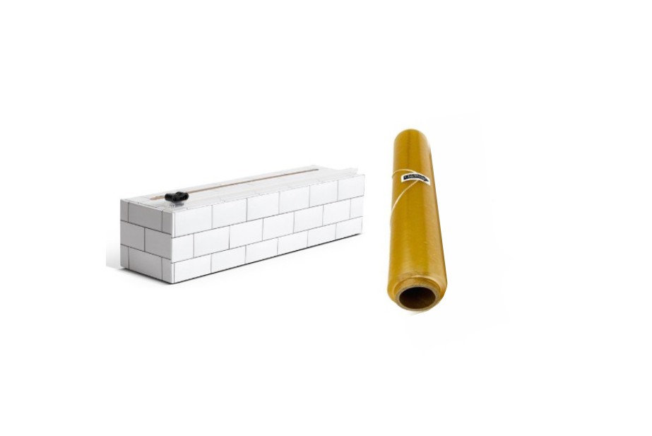 NEW Combo Pack - Subway Tile Plastic Wrap Dispenser Plus One Extra 9" x 250' Professional Grade Plastic Wrap Refill Roll.