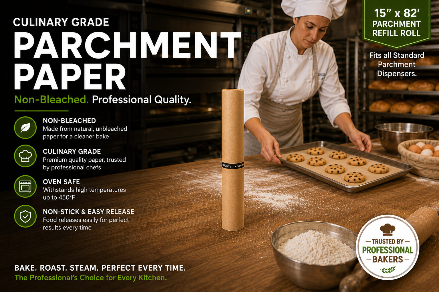 Refill Roll Professional Grade Parchment 15" x 66' (82 sqft)