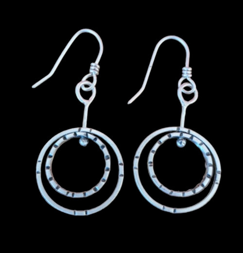 Textured Kinetic Double Circle Earrings