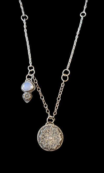 Sterling Medallion with Kyanite Charm