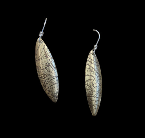 Brass Textured Earrings