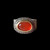 Mexican Fire Opal Ring, Sterling, 14k Gold Bezel, size 8.5