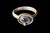 Montana Blue Sapphire RIng Set in 14k gold on Sterling Silver Band, size 8 1/4