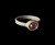 Amethyst Ring bezel set in 14k gold on sterling band, size  11