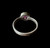 Amethyst Ring bezel set in 14k gold on sterling band, size  11