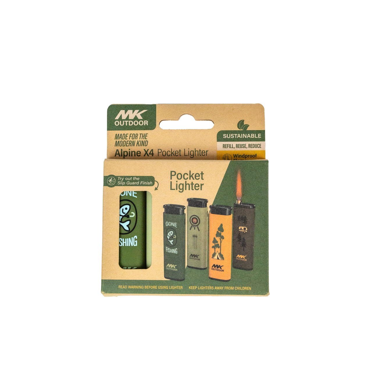 MK Outdoor Alpine - Explore Pocket Lighter (Pack of 4) - Iceberg