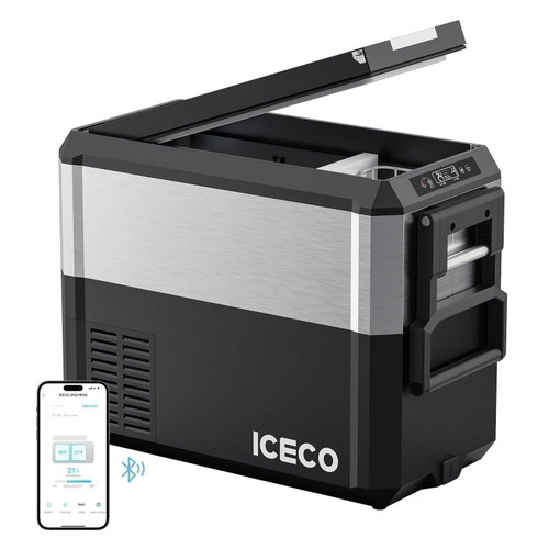 ICECO JP40 Pro Dual Zone Wheeled 39QT Portable Cooler Silver