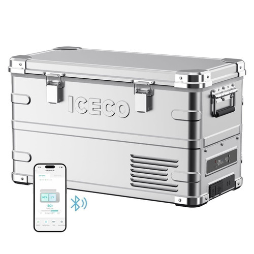 ICECO APL35 Aluminum Dual Zone 37QT Portable Cooler Silver