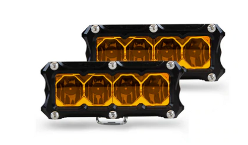 Heretic 6 Series Light Bar - BA-4 Amber | Flood | LED Pod Light - 2 Pack