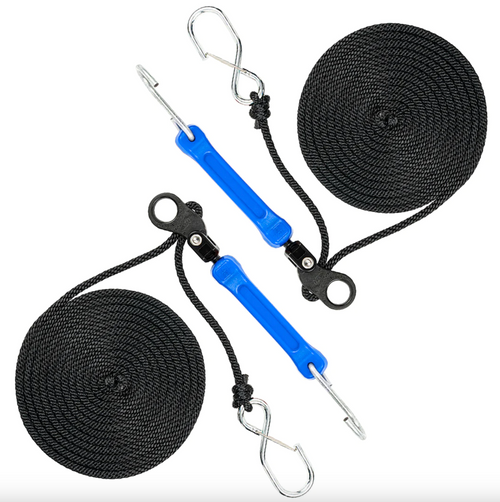 Perfect Tie Down - 12' Rope Lock Tie Down w/Bungee - Blue - 2 Pack