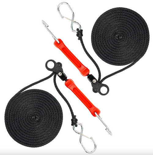 Perfect Tie Down - 12' Rope Lock Tie Down w/Bungee - Red - 2 Pack