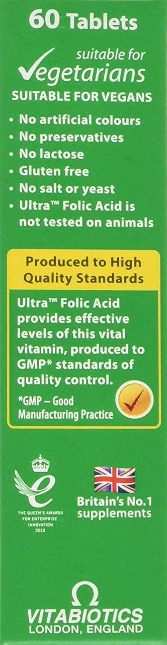 Buy Vitabiotics Ultra Folic Acid 60 Tablets Pregnancyandbaby Ie