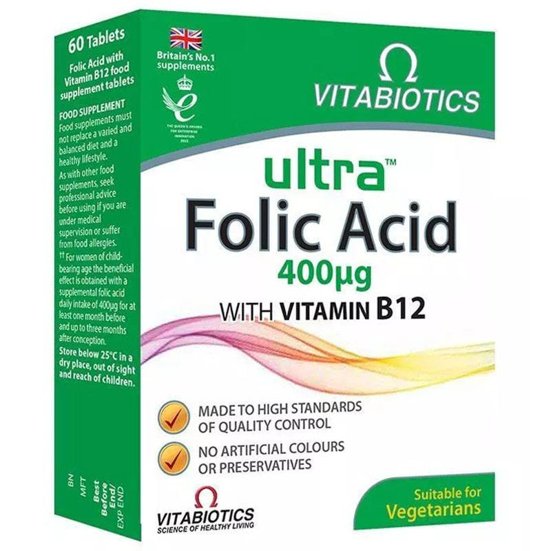 Buy Vitabiotics Ultra Folic Acid 60 Tablets Pregnancyandbaby Ie