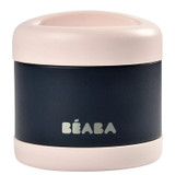 Beaba Stainless steel storage pot 500ml - Light Pink/Night Blue
