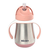 Beaba Stainless Steel Straw Cup 250ml - Old Pink