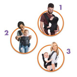 Dreambaby Manhattan Ergonomic 3-In-1 Baby Carrier - Black Stages