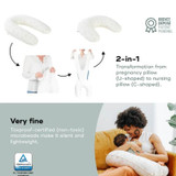 Babymoov 2-in-1 U shape and C shape maternity pillow - Off White Petals 