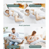 Babymoov B LOVE XXL Pillow Large Wraparound Pregnancy Breastfeeding Pillow - Mineral Grey live 