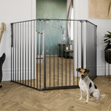 DogSpace Rocky L Extra Tall Multi Expandable Pet Gate, Black (90-221cm) live