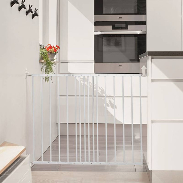 BabyDan Norrowdan Metal Extending Gate - White 56.5-81.5cm 2