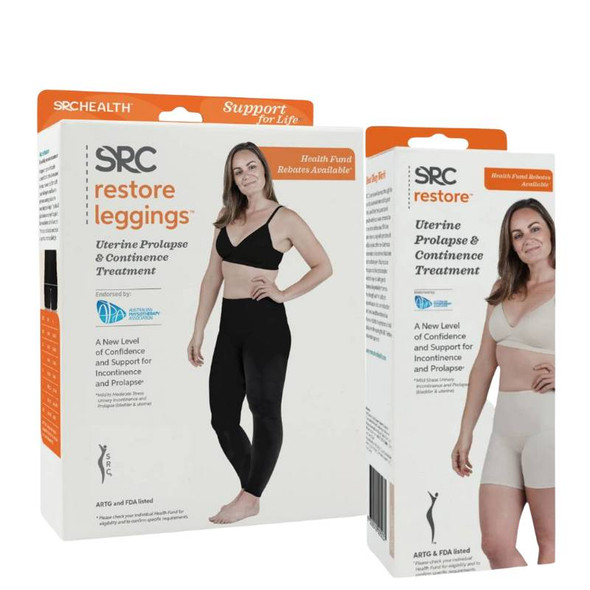 SRC Restore Prolapse & Continence Support Leggings & Mini Shorts Bundle - Black