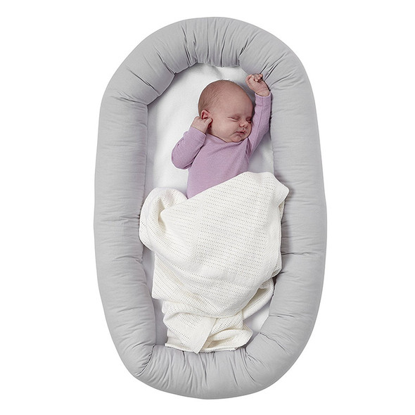 BabyDan Cuddle Nest Baby Pod (0 to 6 months, Grey) with baby
