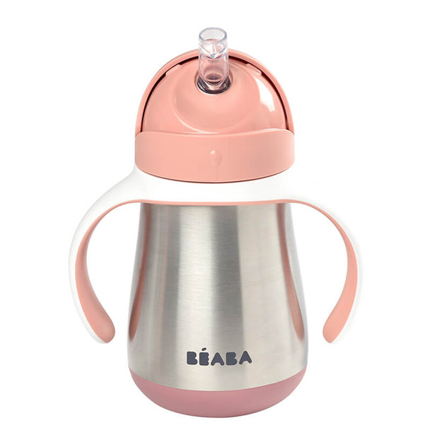 Beaba Stainless Steel Straw Cup 250ml - Old Pink