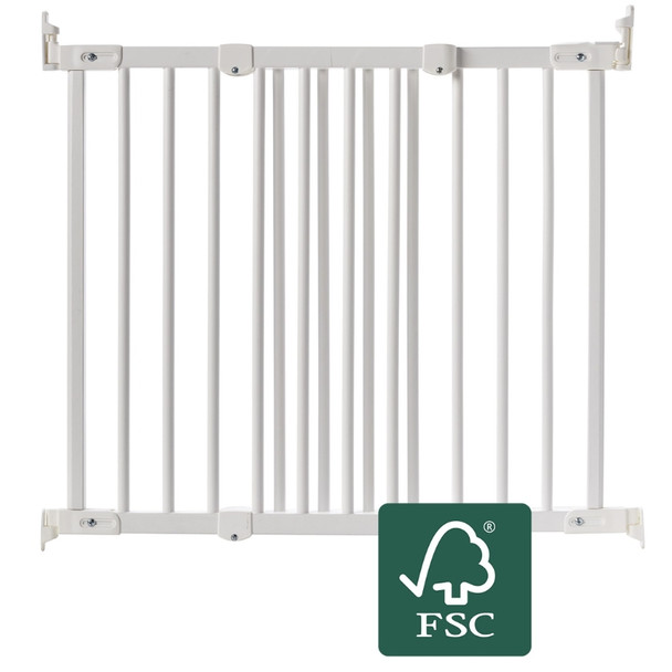 BabyDan Flexi Fit Wood Safety Gate - White