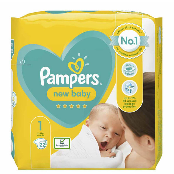 Pampers Babydry New Baby 22's Size 2-5Kg 