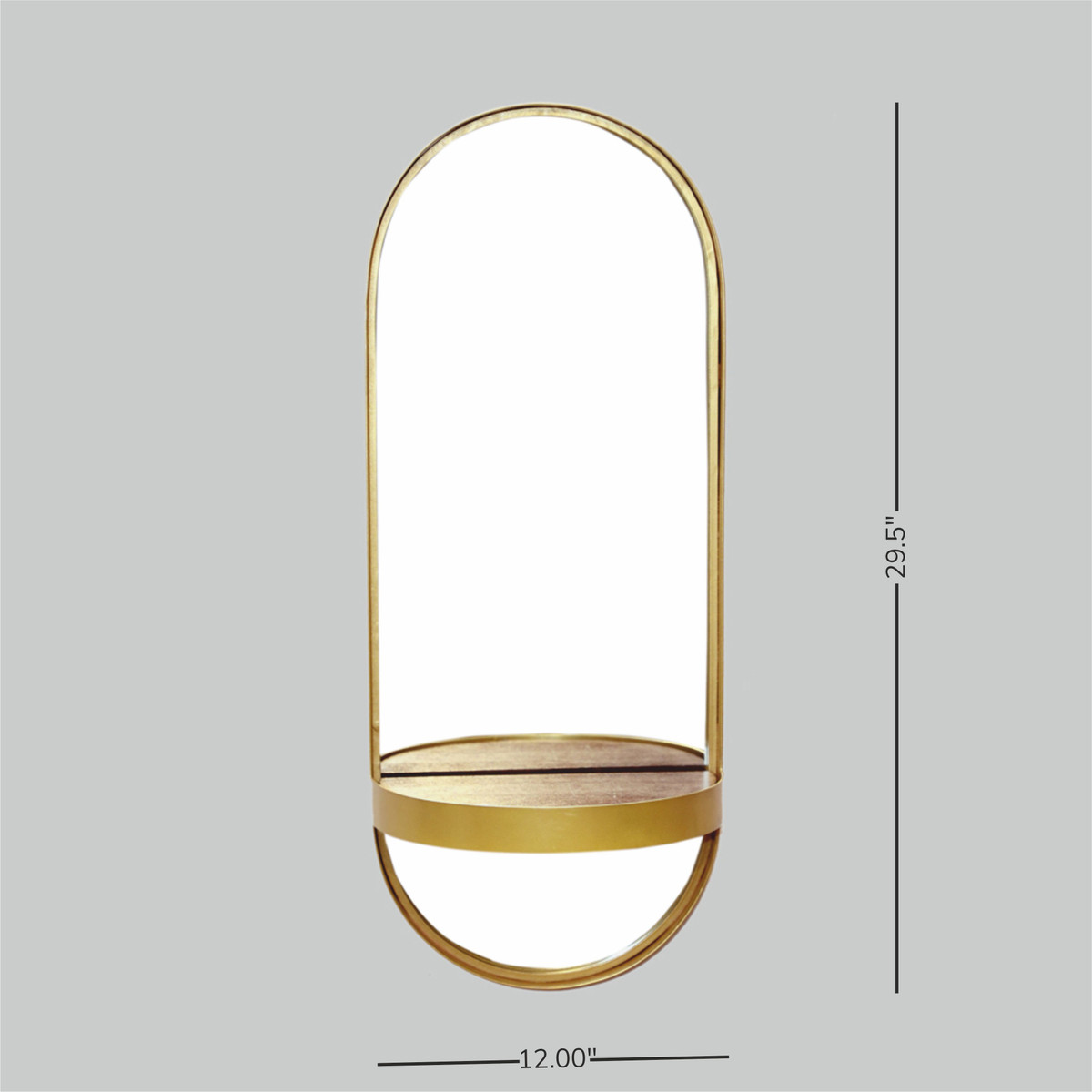 Tall Mirror With Shelf (Gold)
