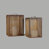 Mesh Lanterns - Set Of 2 (Rust & Gold)