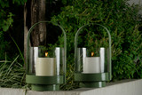 Metal & Glass  Lantern (Olive Green)