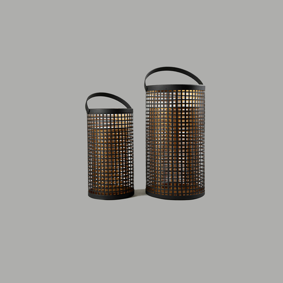 Modern Lanterns-Set of 2(Black & Gold)