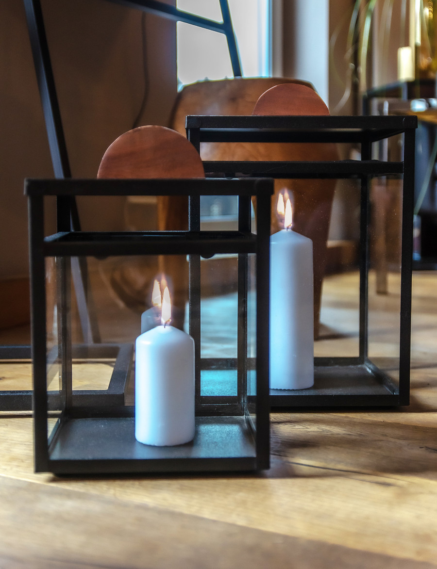 Cube Lanterns - Set Of 2 (Black)